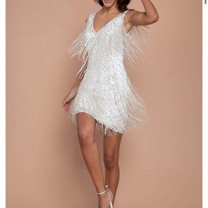 **Sold**Nadine Merabi Sadie Silver Dress